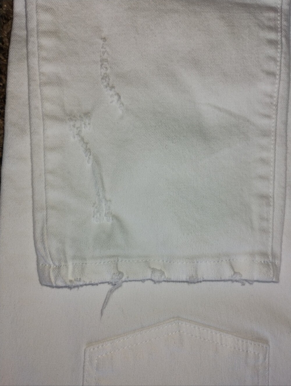 New PISTOLA Rare Dept Store Sample White Distressed Straight Leg Jeans Size 4 - Picture 11 of 12